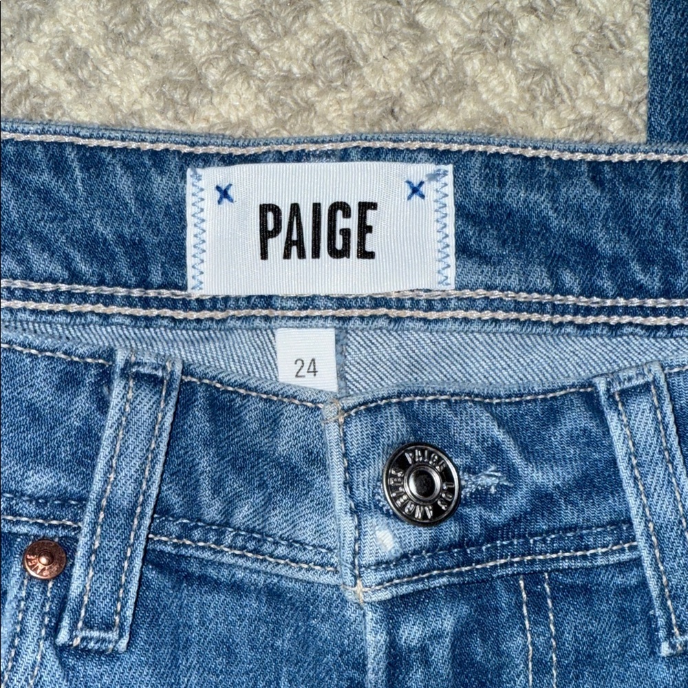 PAIGE Classic Blue Sarah Straight Leg Jeans - Picture 4 of 8